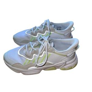 EUC Adidas White and Green Athletic Sneakers